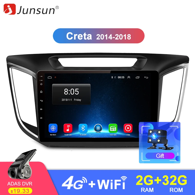 

Junsun V1 Android 9.0 2GB+32GB DSP Car Radio multimedia Video player GPS Navigation For hyundai Creta ix25 2 din no dvd