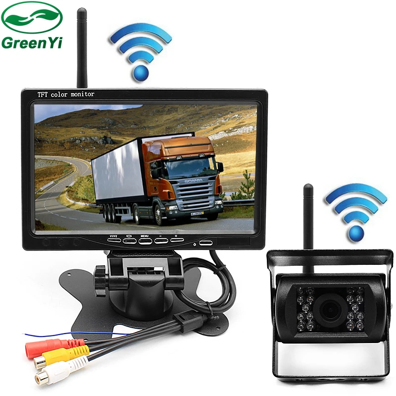 

GreenYi 2.4 GHz Wireless Parking Rear View Camera + 2.4 GHz Wireless 7 inch Car Parking Monitor Fit For Auto Truck Van Buses