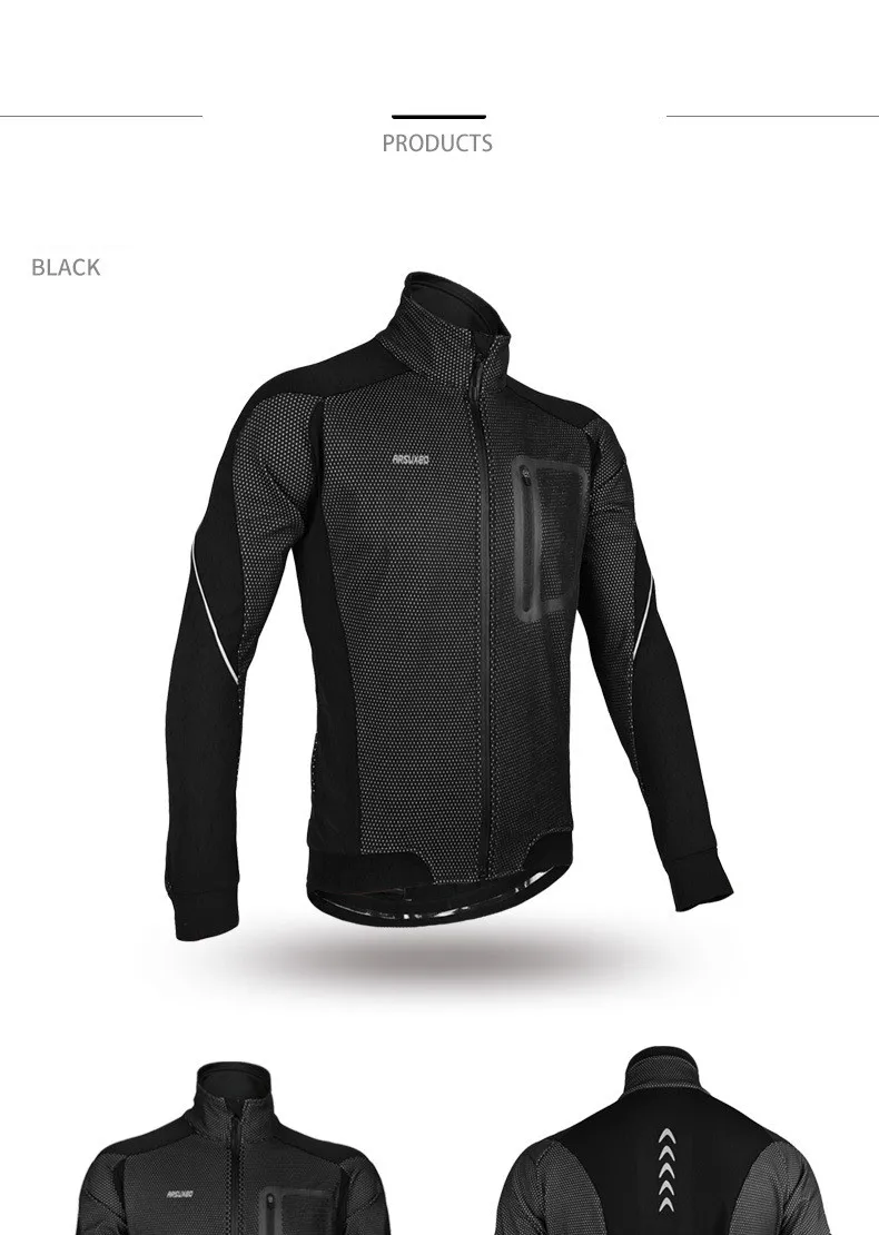 Arsuxeo, осенне-зимняя мужская велосипедная куртка, теплая, флисовая ветровка, велосипедная одежда, ветрозащитная, водонепроницаемая, MTB, велосипедная куртка