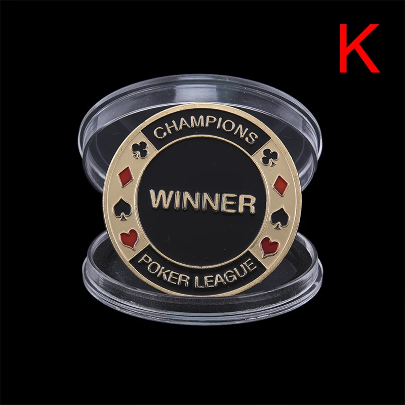 Металлический банкир Пресс карты покерные фишки с коробкой Texas Hold'em аксессуары СУВЕНИР Памятные монеты Porker звезда протектор - Цвет: K