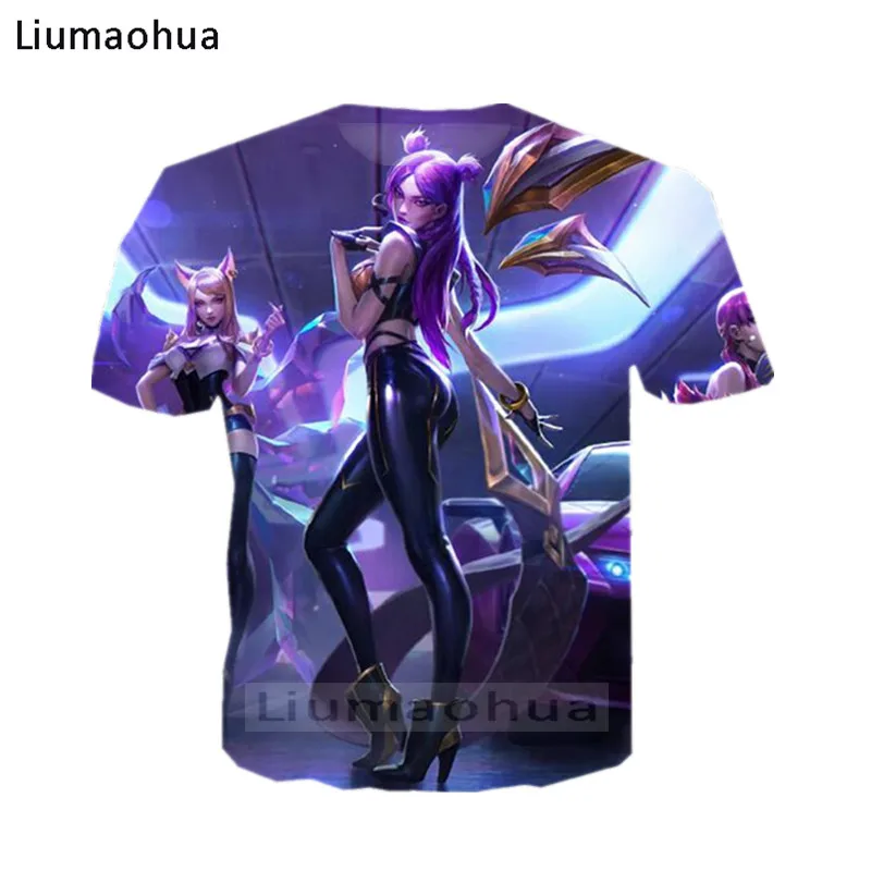 Бренд Liumaohua League of Legends KDAFemale group POP. STARS модная футболка Топы | Мужская одежда
