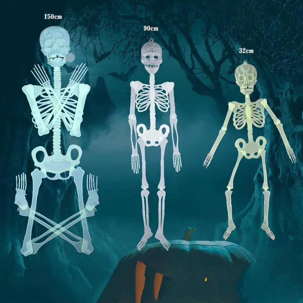 

Horror Luminous Movable Skull Skeleton Scary Party Club Props Halloween Decor