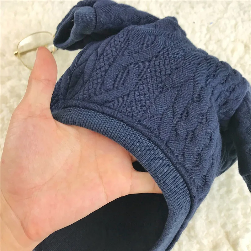 Новые осенние/зимние шерстяные свитера для собак простой вязаный свитер с бантом для маленьких и средних Одежда для собак(Цвет: Синий