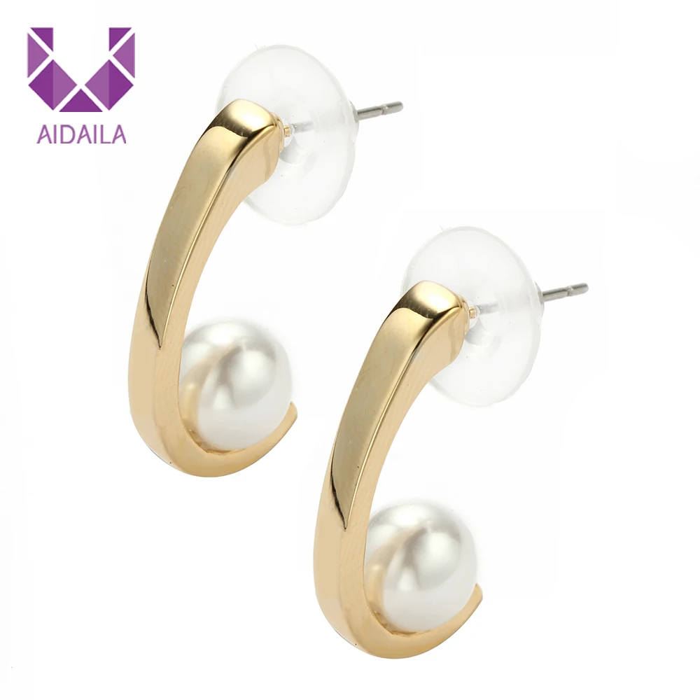 

Women Dangle Drop Earrings with Big Imitate Pearl Light Fresh High Quality Office Style New Fashion