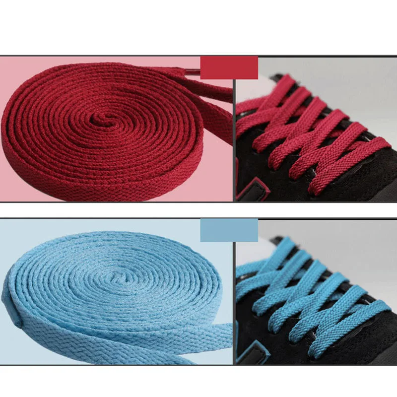 8Pairs Classic Flat Laces Hiking Boots Row Colorful Shoelace for Sneakers Classic Double Hollow Woven Laces Sports Casual Lacing
