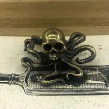 EDC латунь Осьминог Череп Бусы на шнурок Подвеска со шнурком DIY ожерелье кулон