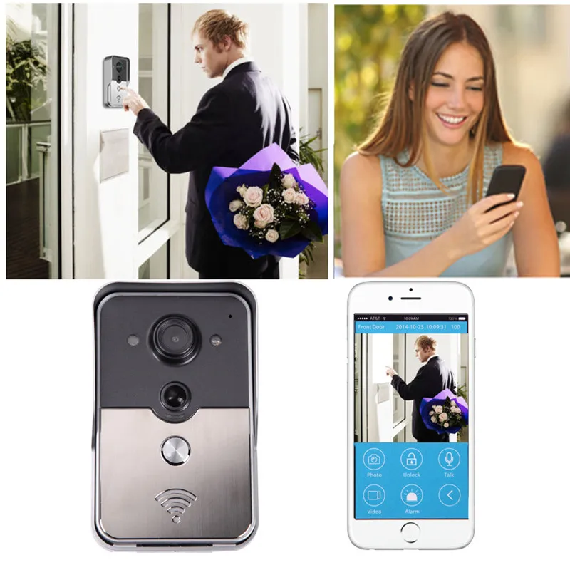

Brand door bell wireless doorbell carillon Door Phone Doorbell Wifi & IR Wireless Visual Smart Night Vision Video free shipping