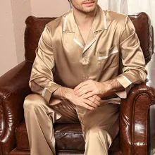 22 Momme натуральная Шелковая пижама наборы мужские элегантные с длинным рукавом качественная Домашняя одежда новые мужские благородные натуральные шелковые пижамы мужские