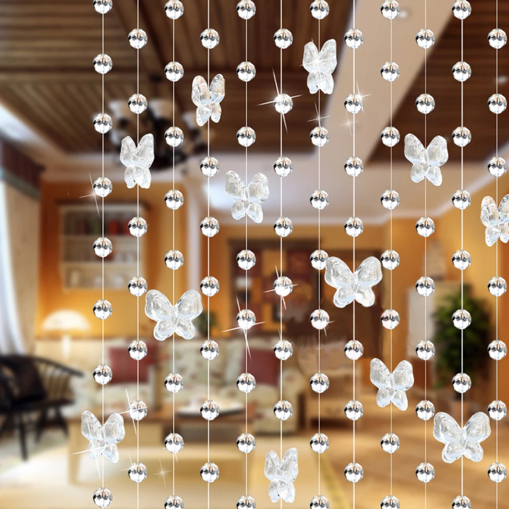New 1 meters Glass Crystal Beads Curtain Butterfly Water Droplets Shaped Wedding Curtain Bead Home Decor Pendant Living Room New 1 meters Glass Crystal Beads Curtain Butterfly Water Droplets Shaped Wedding Curtain Bead Home Decor Pendant Living Room