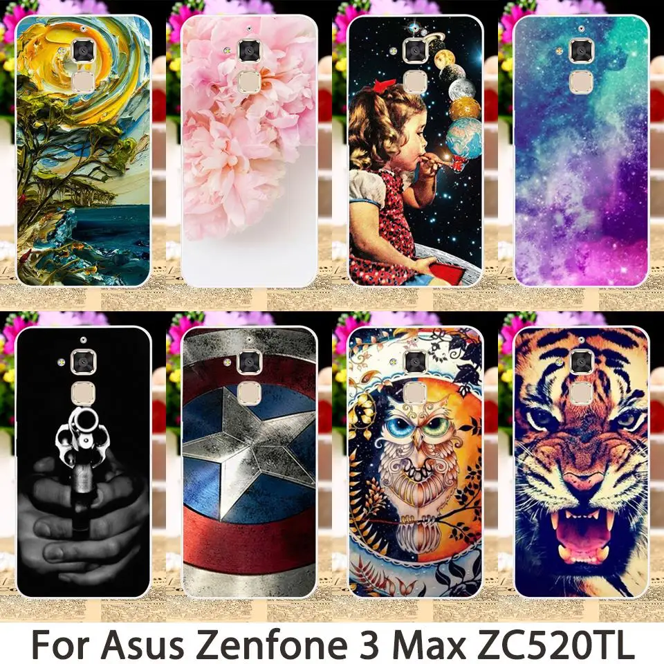 

TAOYUNXI Soft Phone Cases For Asus Zenfone 3 Max ZC520TL Cover X008D Zenfone3 Max Pegasus 3 horse Case Minions Hard Cover Bag