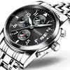 2022 relojes para hombre marca de lujo KINGNUOS relojes deportivos para hombre reloj de cuarzo de acero completo impermeable para hombre (esfera pequeña decoración) ► Foto 2/6
