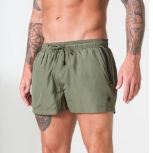 Мужские повседневные летние сексуальные шорты с карманами на молнии, мужские фитнес, бодибилдинг, тренировка, мужские модные шорты