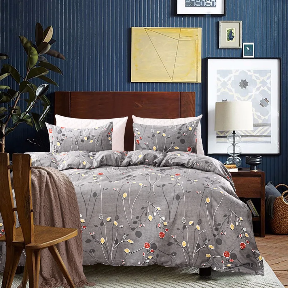 

Puredown print floral bedding set bed linen duvet cover kids adult brief style princess home textile bedclothes bedspread