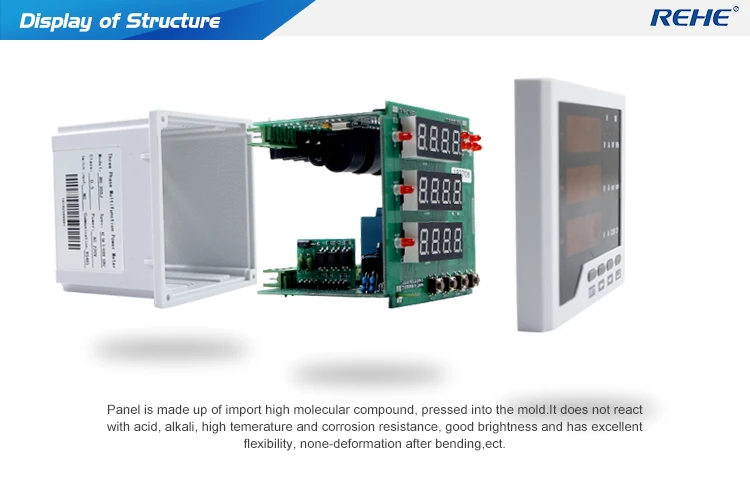 REHE RH-3D3J 96*96 мм интеллектуальный многофункциональный мониторинг электрическая мощность цифровой одиночный Ампер метр