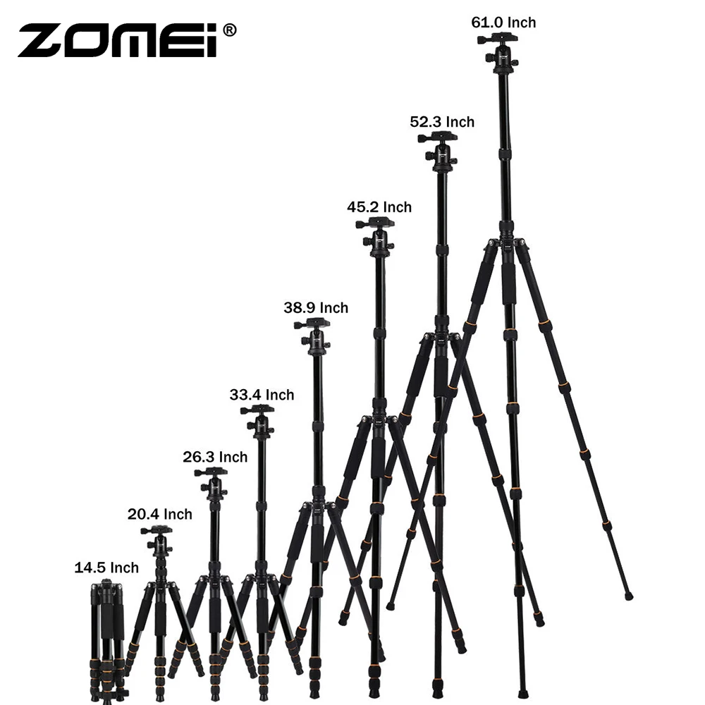  ZoMei Q666 Original Compact Aluminum Tripod Monopod Portable Travel Camera Stand + Ball Head for SL