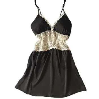 

New Women Sexy Satin Nightgown Robe Sleeveless Night Dress Nightdress Nighties Spaghetti Strap Mini Sleepwear