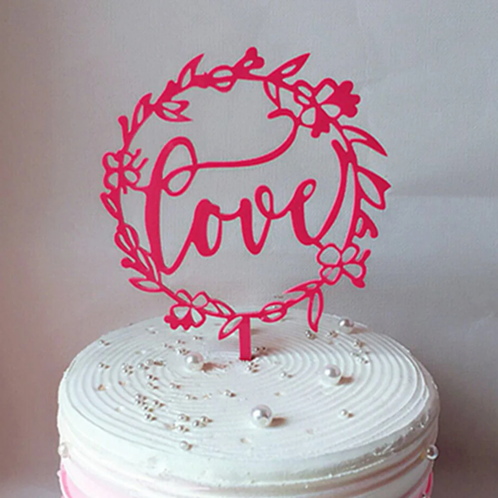 С Днем Рождения Торт Топпер С Днем Рождения любовь 18 акрил кекс Топпер для вечеринки день рождения свадьба торты десертные Декор Топпер