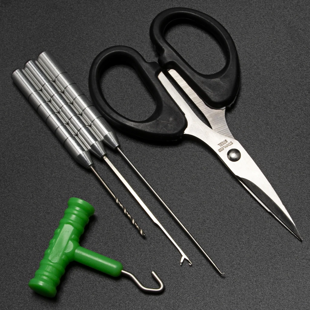 

Fishing Tool Set  Harpoon Needle Latch Needle Drill Needle Kit T-Shape Puller Strap Scissors - Baiting Rigs