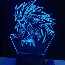 3D LED USB Table Lamp Cartoon Dragon Ball Figure God Super Saiyan Monkey King Son Goku Night Light Illusion luminaria de mesa