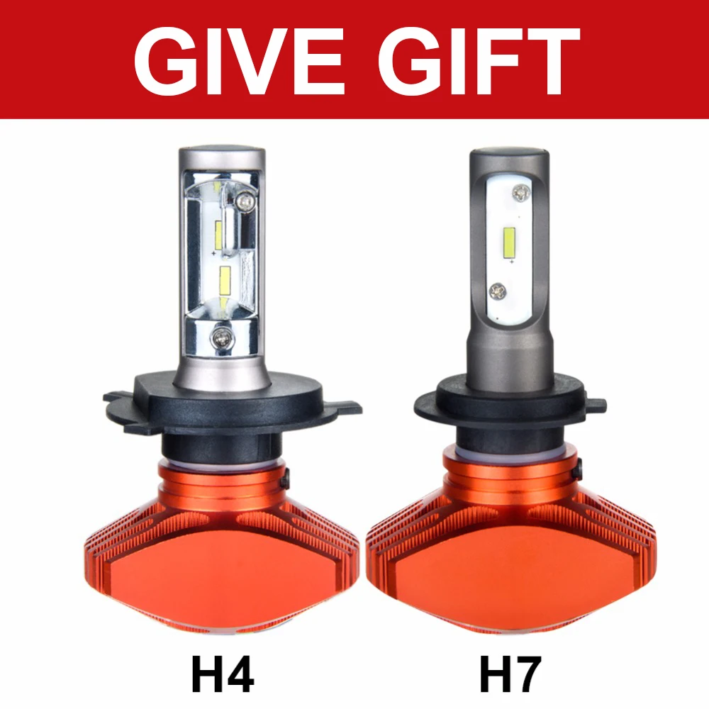 Goedkoop 1 stks 2 stks LED H7 H4 H11 LED Auto Koplamp 9005 9006 H3 H8 H9 H1 LEDs H1 50 w 8000LM 6500 k Auto Lamp Fanless 12 v 24 v