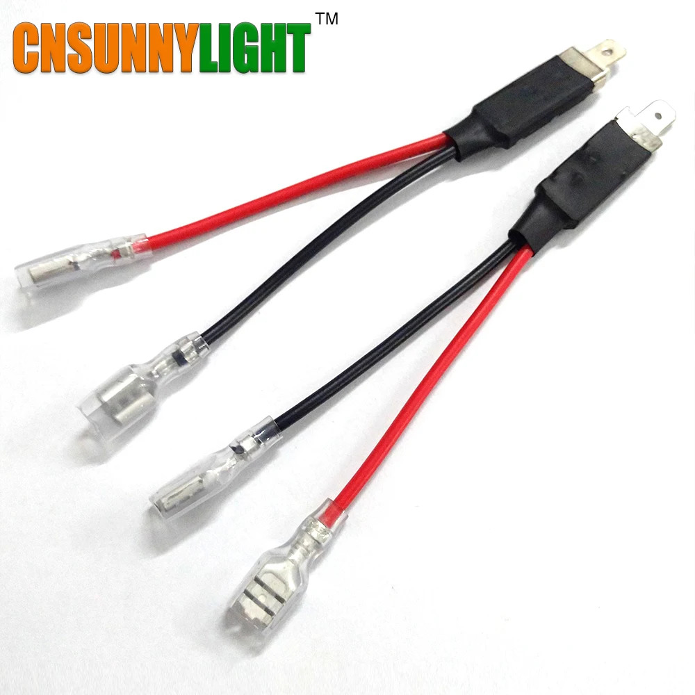 2pcs H1 LED Replacement Bulb Single Diode Converter Wiring Connecting