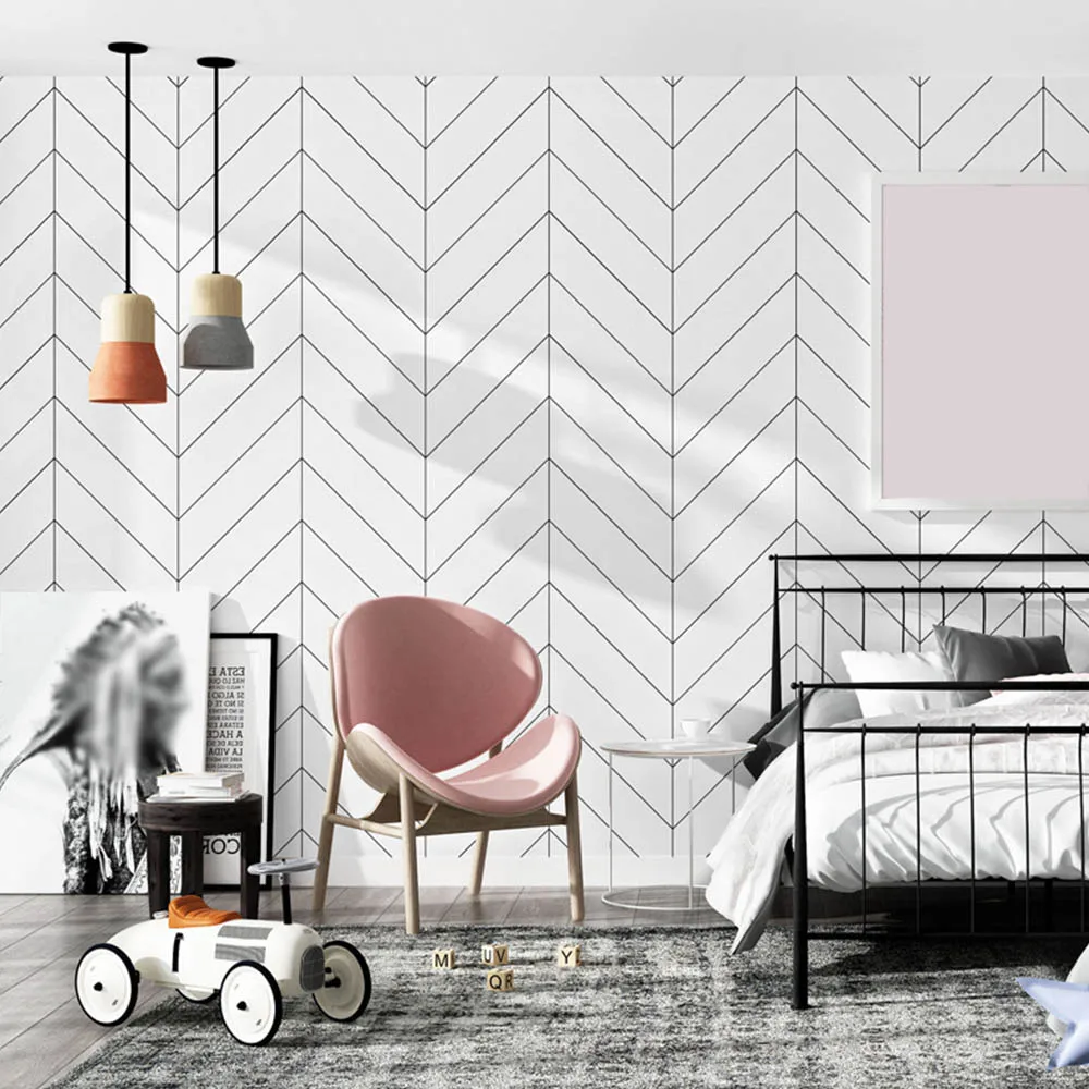 

53CM×10M Decoration Nordic Stripes Wall Papers Home Decor Minimalist Geometric Wallpaper For Living Room Bedroom