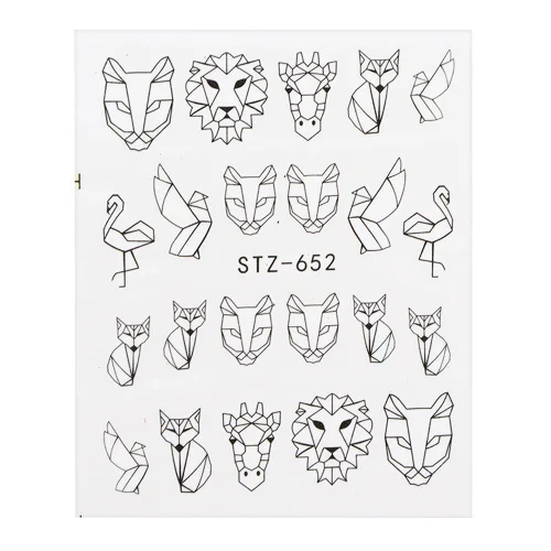 1 лист, женские сексуальные ногти, искусство черного леопарда, переводные наклейки для ногтей, маникюрные украшения, инструменты TRSTZ023-855 - Цвет: STZ-652