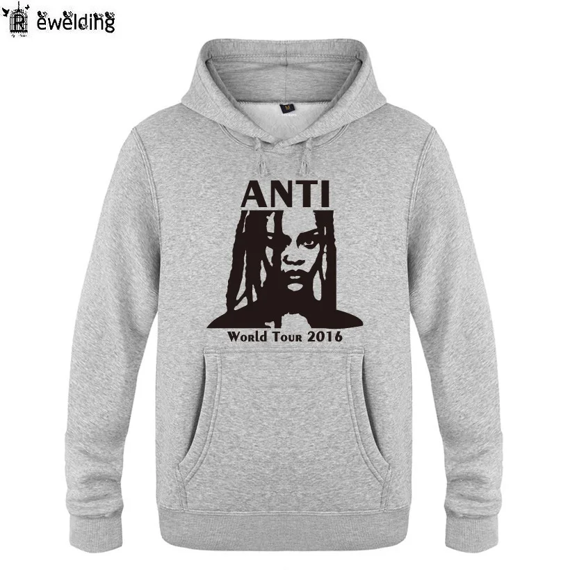 

Mens Hoodies Music RIHANNA ANTI WORLD TOUR 2016 Print Hoodie Men Hip Hop Fleece Long Sleeve Man's Sweatshirt Skate Pullover Coat