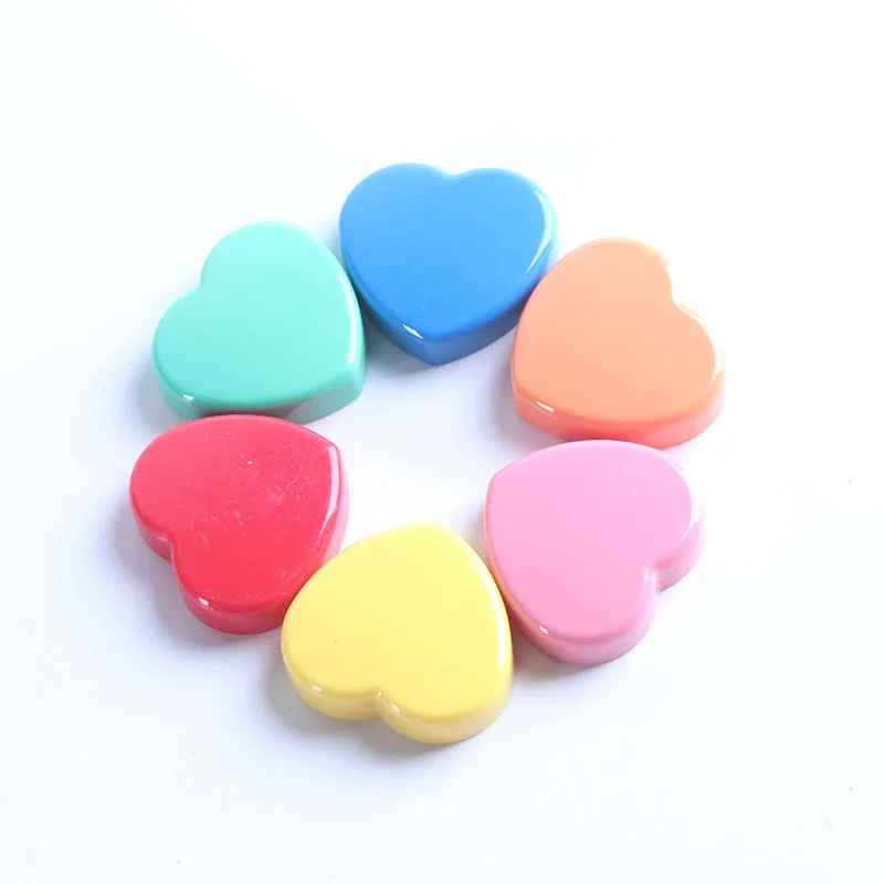 

Neodymium magnetic sticker strong permanent fridge push pin magnet.Heart shape colorfull plastic shell dia is 30MM 20pcs/lot