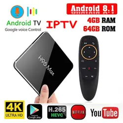 H96 MaxX2 голос Управление Android 8,1 tv box Amlogic S905X2 4 GB + 32G/64 GB 2,4G + 5G Wi-Fi USB 3,0 4 K H.265 Smart телевидение IPTV m3u tv box ТВ