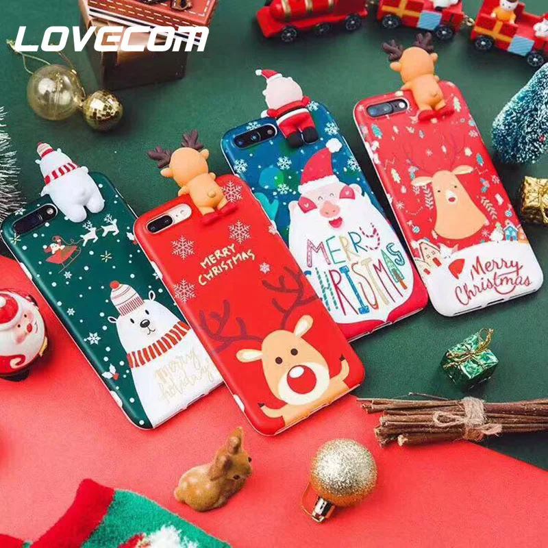 Koop LOVECOM Leuke Case Voor iPhone XS XR XS Max X 8 7 6 6 s Plus Zachte Vrolijk Kerstfeest Sneeuwpop letters Hot Telefoon Back Cover Cases Gift