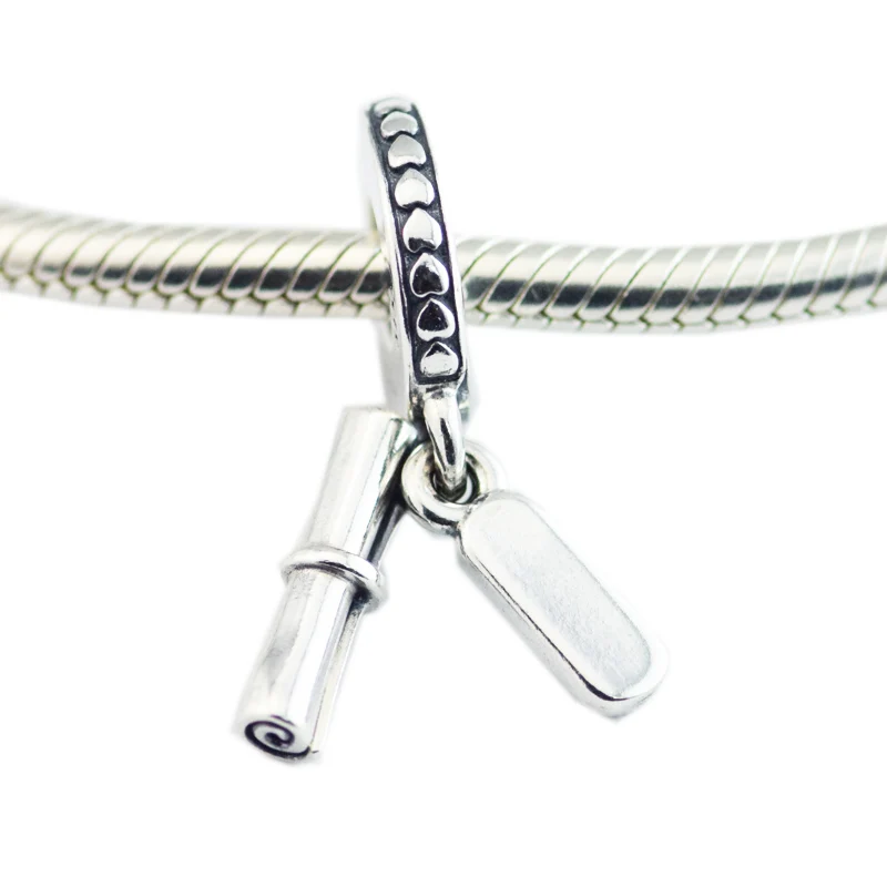 DIY Подходит для Pandora шармы браслеты Выпускной прокрутки Висячие бусины стерлингового серебра 925-ювелирные изделия