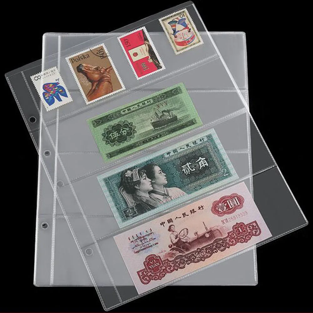 1Pc Paper Money Pages 4 Pockets 25 5 20cm Bill Note Currency Holder Album Pages Collection 