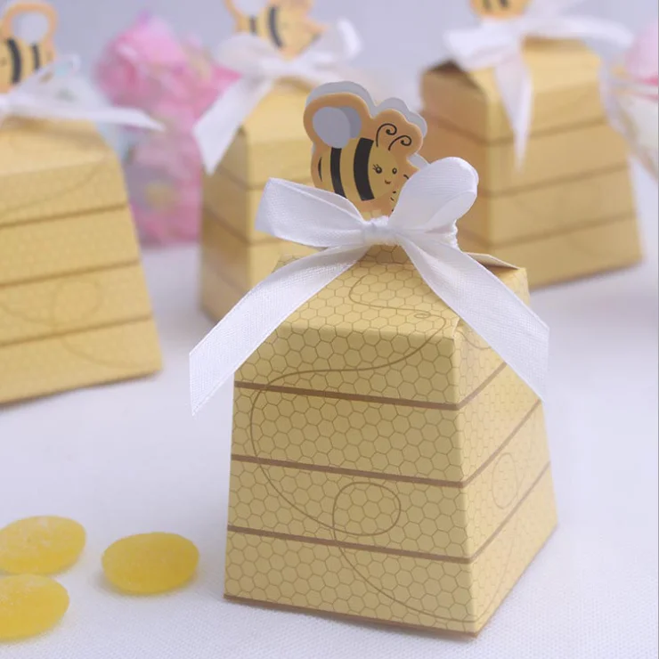 

FANLUS 10pcs Bee Candy Boxes Beehive Baby Shower Favor Wedding Gifts