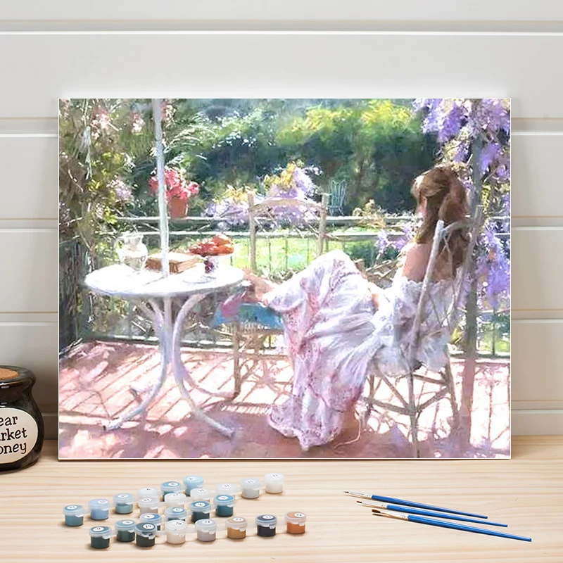 

Paint Oil Painting By Number Woman Figure Scene On Canvas Wall Pictures For Living Room Acrylic Coloring Art Adults Drawing Kits