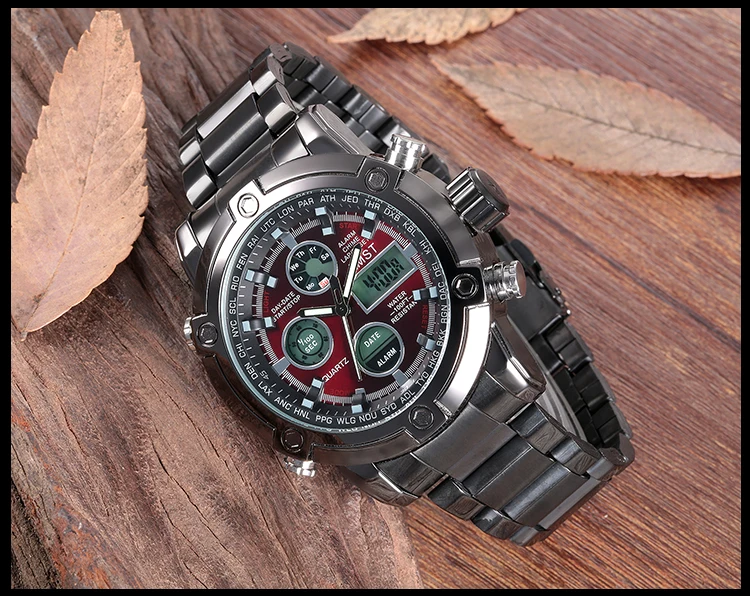  Watch Men Top Brand AMST 3022 Dual Display Wristwatches Luxury Watches Sports Military 50M Waterpro