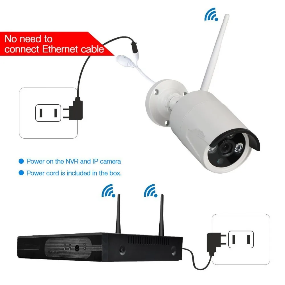 8CH CCTV System Wireless 960P NVR 8PCS 1.3MP IR Outdoor P2P Wifi IP CCTV Security Camera System Surveillance Kit