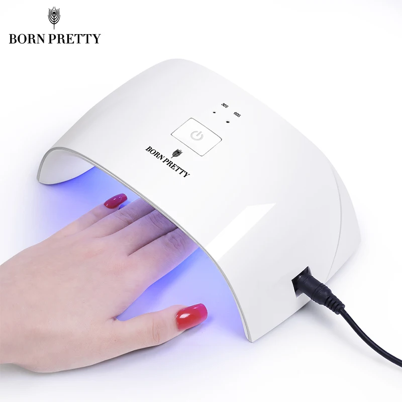 Billig GEBOREN ZIEMLICH 18W Weiß LED UV Lampe Nagel Trockner 30s 60s Arc Form UV Gel Curing maschine 9 Leds Alle Arten Gel Nail art Trockner