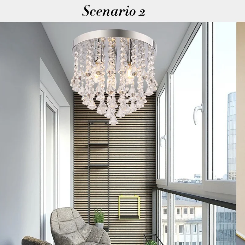 

LED 24W 30CM Diameter 3 Bulbs Living Room/Bedroom/Dining Room Crystal Ceiling Chandelier Dropshipping