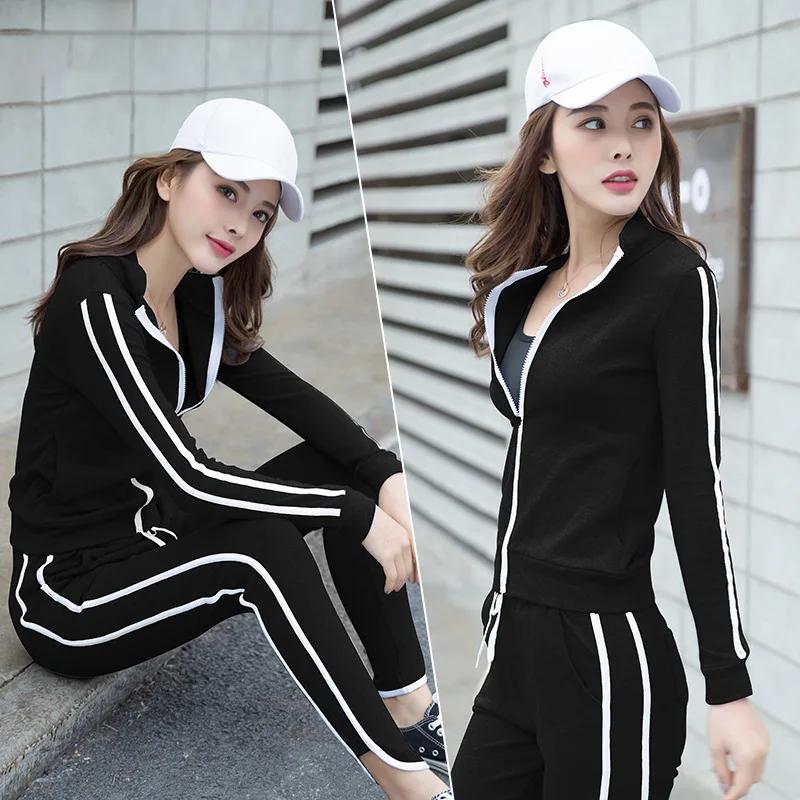 

2Pcs Women Side Stripes Yoga Set Fitness Sport Suit+Yoga Pants Leggings Set Female Gym Running Sportswear Workout Clothes