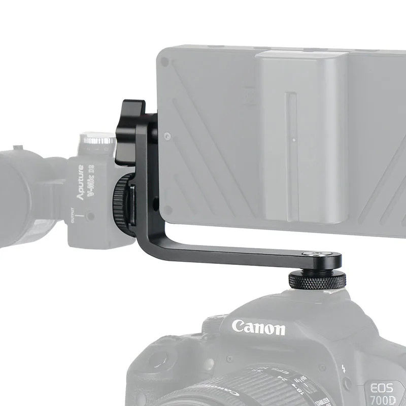  Mic Stand L Bracket Camera Handle Grip for Monitor Gimbal LED Video Light Microphone Mount with 2 C