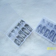 500 шт смешанные размеры Углеродные черные рыболовные крючки с 2 barbs