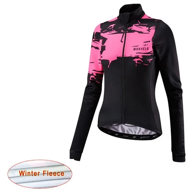 Cycling Jersey Morvelo Long Sleeve woman Winter Thermal Fleece Bike Clothing Outdoor Sports Bicycle Clothes Ropa Ciclismo - Цвет: 2