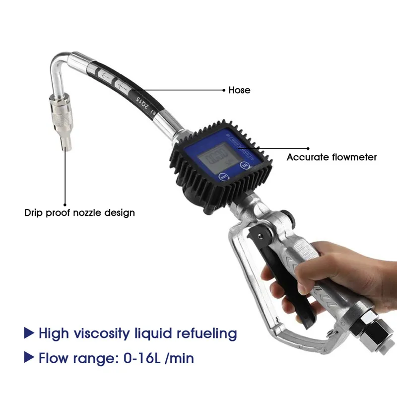 Расходомер на бензине, на керосине масло заправочный пистолет цифровой расходомер Сенсор индикатор счетчик дозаправки инъекция, инструменты насадка Алюминий