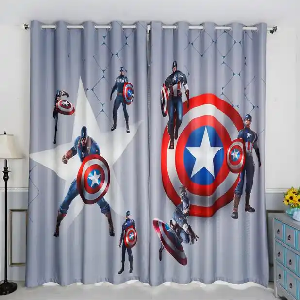 Cartoon Modern American Style Blackout Curtains For Kids Room Printed Curtain For Boys Bedroom Window Treatment Bedroom Drap Aliexpress