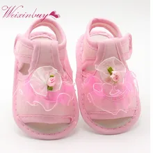Мода г. цветок дети Сандалии для девочек для Обувь для девочек Летнее платье принцессы Обувь для малышей Одежда для детей из мягкого хлопка Ткань сандалии девушка Обувь