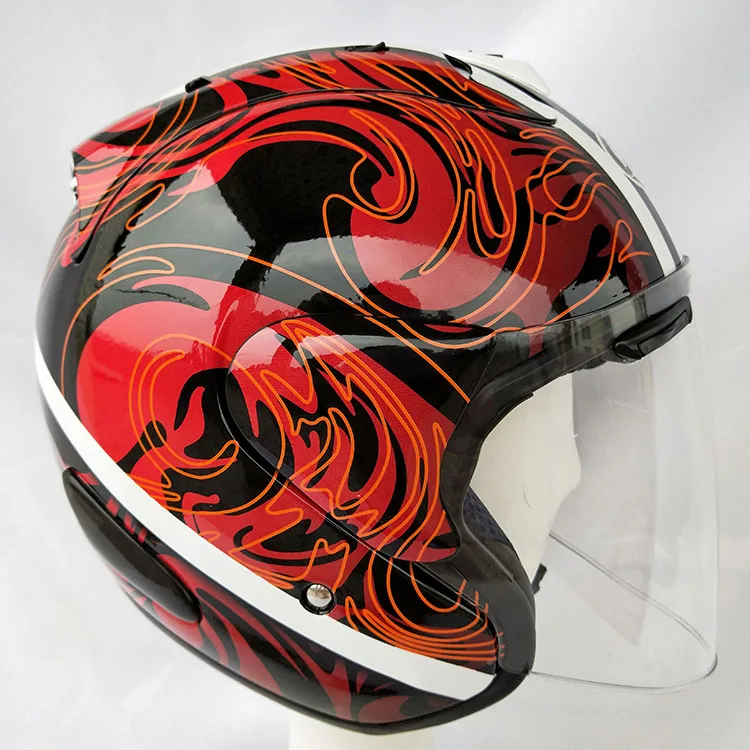 ARAI двойное применение Череп мотоциклетный шлем Новинка Ретро шлем мотоциклетный полушлем Размер M-XXL - Цвет: Бежевый