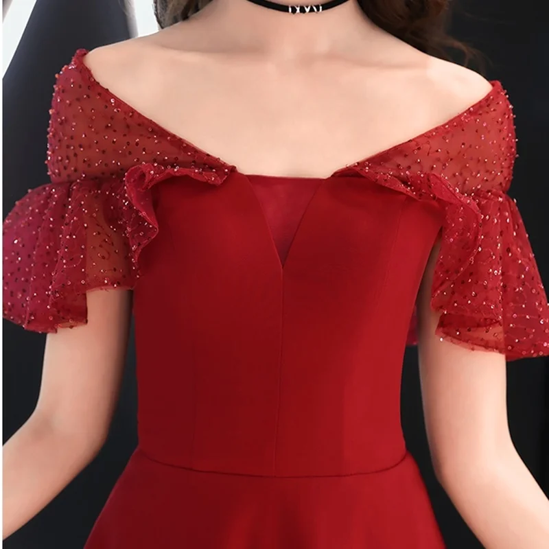 Свадебное платье для гостей, банкет, Vestido, Короткие бальные платья для выпускного вечера, бальные платья, красный, черный, повседневные платья для девочек TS1013