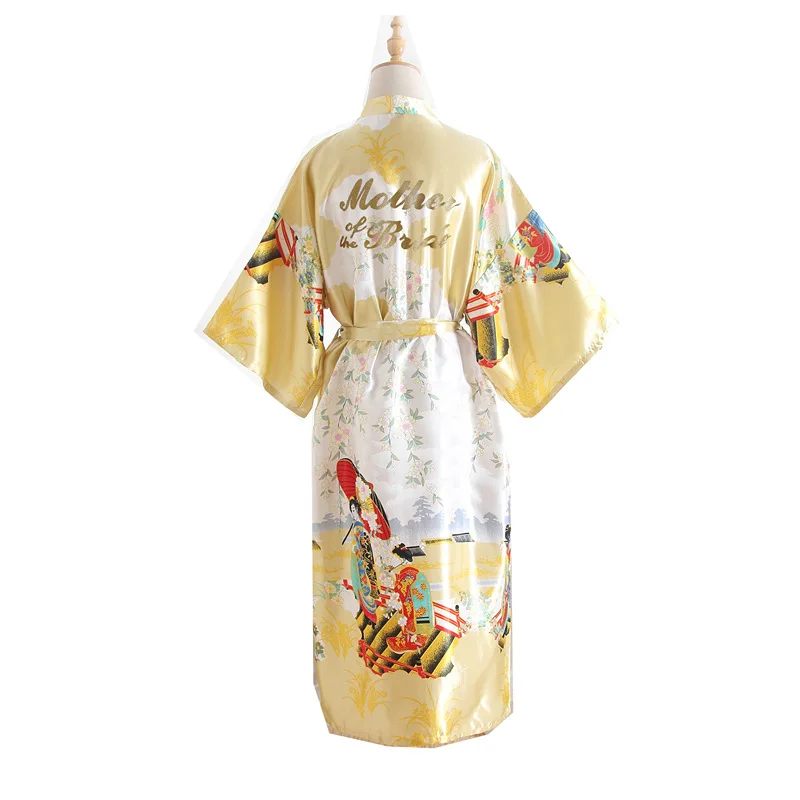 Модные халат новый "мама невесты" Письмо свадебные туфли невесты халат кимоно Ночной халат банный Халат халат