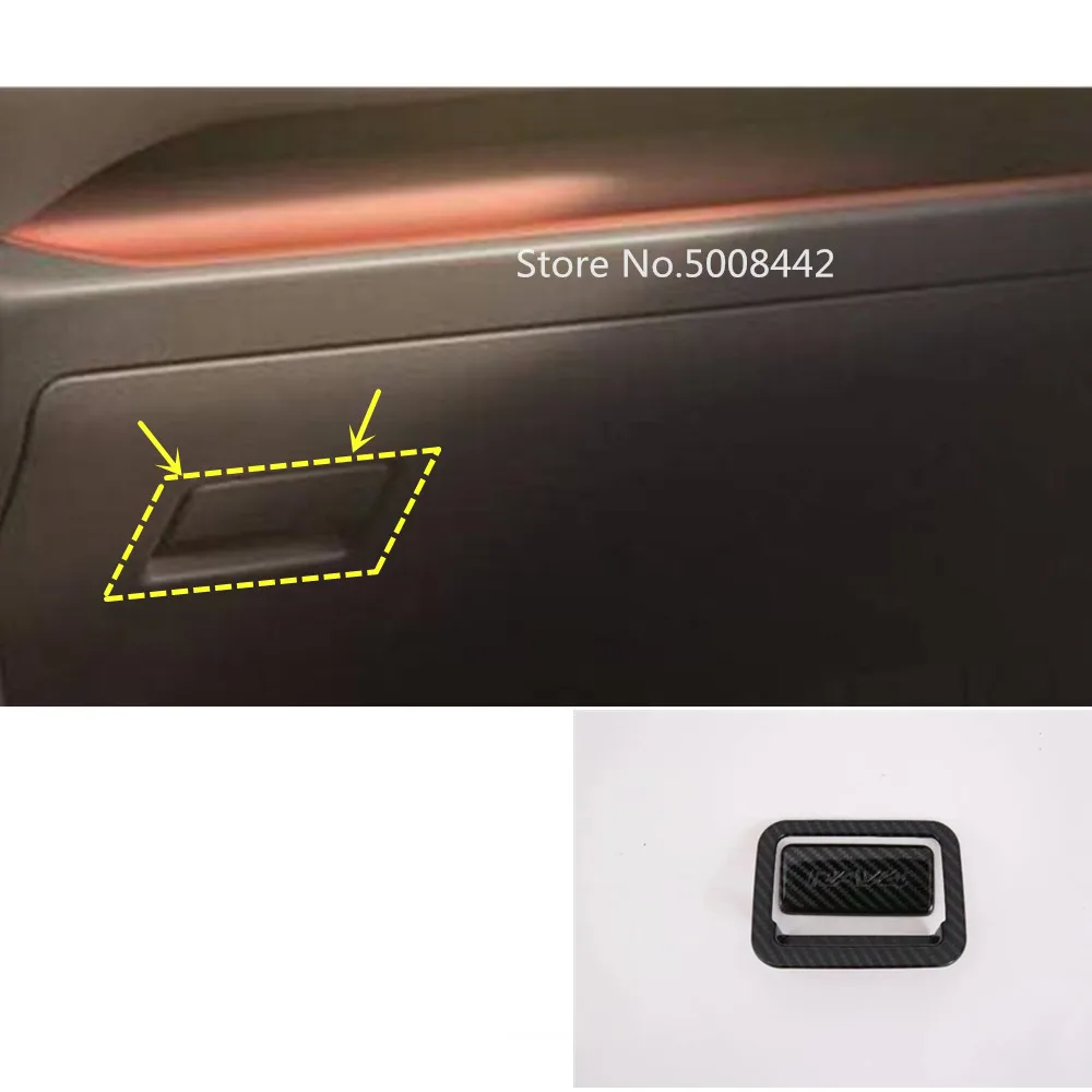 

Car styling cover detector Carbon fibre co-pilot glove box front trim lamp trim panel 2pcs For Toyota RAV4 2019 2020